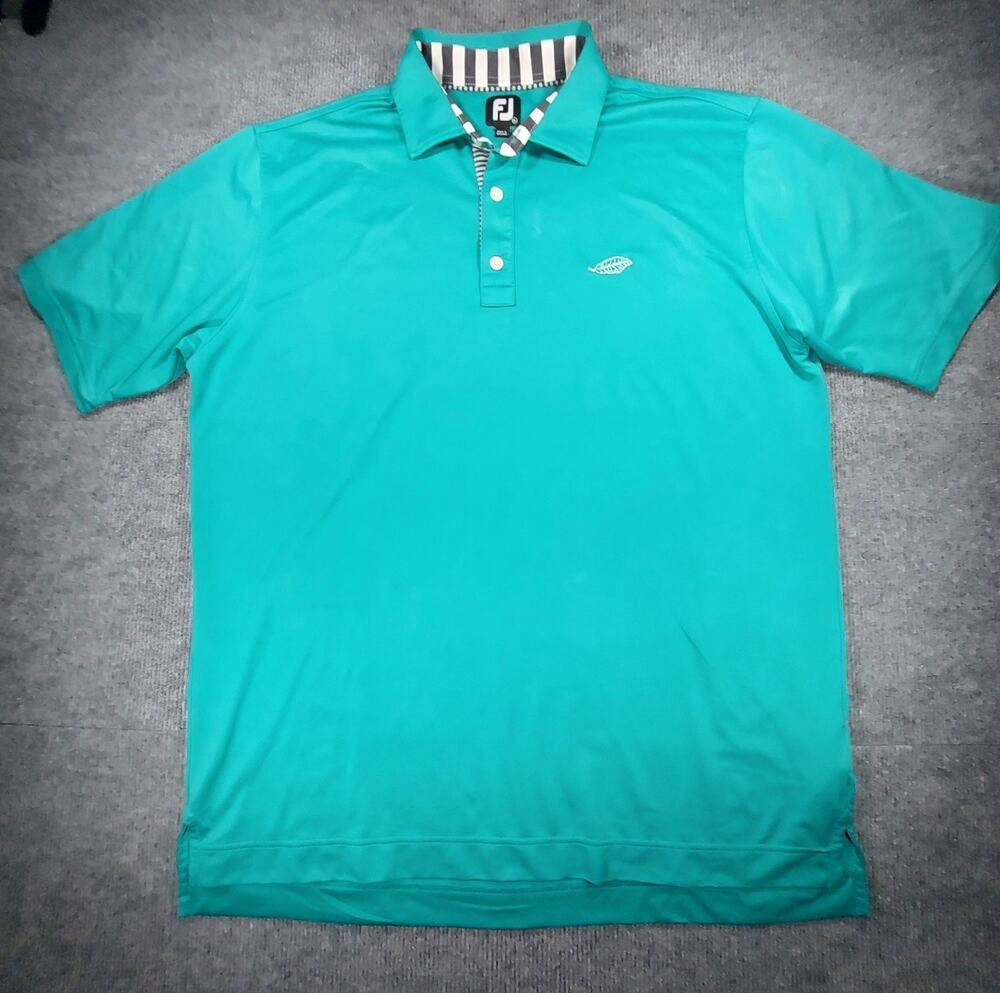 FootJoy Men’s XL Golf Polo Shirt Teal Spring Creek Ranch Golf Club Leaf Logo